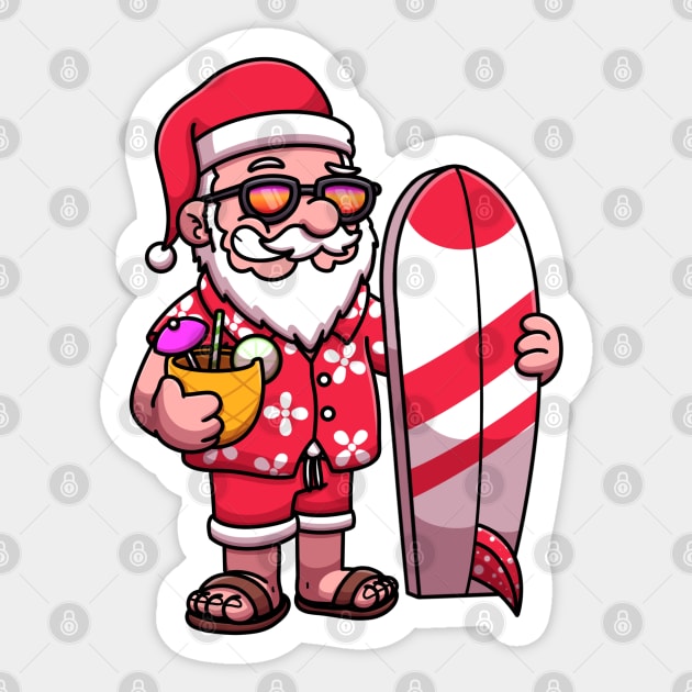 Santa On Vacation Sticker by TheMaskedTooner